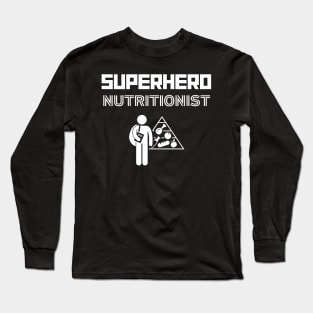 Superhero Nutritionist Food Pyramid Long Sleeve T-Shirt